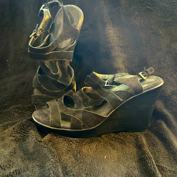 Lack strapping wedge sandals - Picture 1 of 5